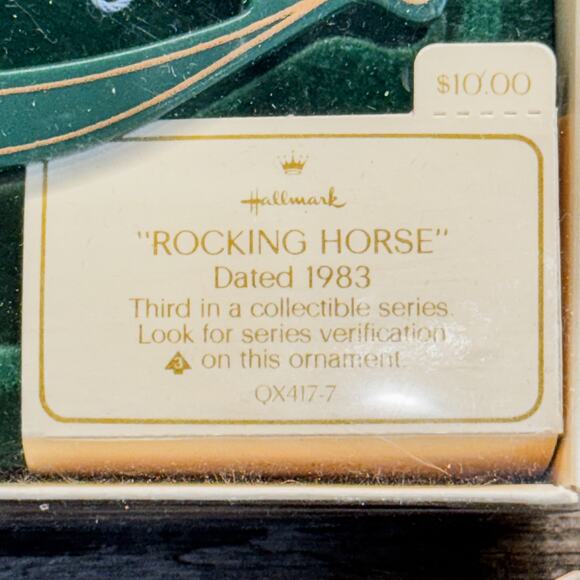 1983 Hallmark 3rd in Collectible Series, Rocking Horse, Christmas Ornament-NIB - Picture 2 of 6